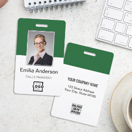 会社カスタムロゴ基本バーコード社員の写真 バッジ