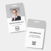 会社カスタムロゴ基本バーコード社員の写真 バッジ (正面＆裏面)