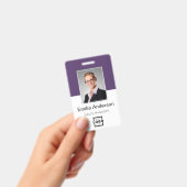 会社カスタムロゴ基本バーコード社員の写真 バッジ (手持ち)