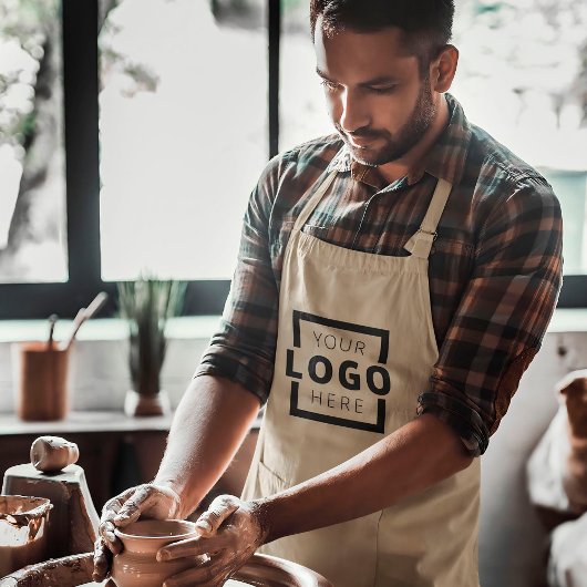 会社カスタムロゴ従業員スタッフ ロングエプロン