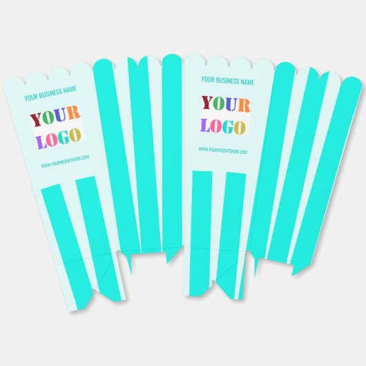 会社カスタムロゴ文字とカラーポップコーンボックス フェイバーボックス (見開き)