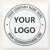 会社カスタムロゴ文字事業ガラスコースター ガラスコースター (正面)