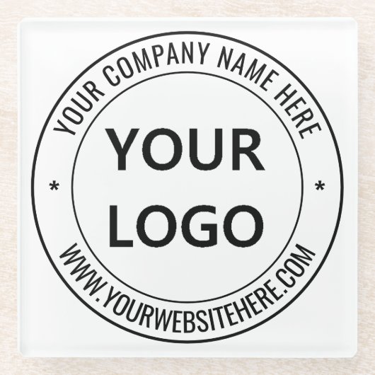 会社カスタムロゴ文字事業ガラスコースター ガラスコースター (正面)