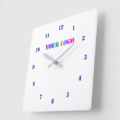 会社カスタムロゴ業務用時計テンプレート スクエア壁時計 (傾斜)
