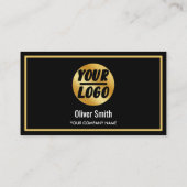 会社カスタムロゴ金ゴールドブラックレトロ 名刺 (裏面)