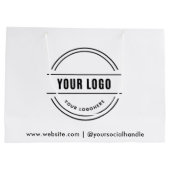 会社カスタムロゴ12.5 x 9インチ付き抱き枕ブラック ラージペーパーバッグ (裏面)