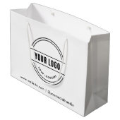 会社カスタムロゴ12.5 x 9インチ付き抱き枕ブラック ラージペーパーバッグ (裏面アングル)