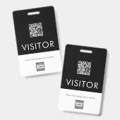会社カスタムロゴQRコードビジターバッジ バッジ (表裏)