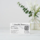会社カスタムロゴQRコード従業員のシンプルトレンディー 名刺 (スタンド正面)