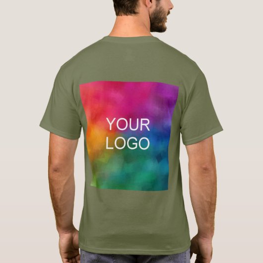 会社カスタム名の追加ロゴ文字テンプレートメニュー Tシャツ (裏面)