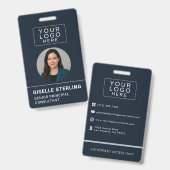 会社カスタム名タグの写真IDロゴ バッジ (正面＆裏面)