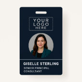 会社カスタム名タグの写真IDロゴ バッジ (正面)