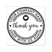 会社カスタム名ハート記号ありがとうご連絡 セルフインキングスタンプ (デザイン)