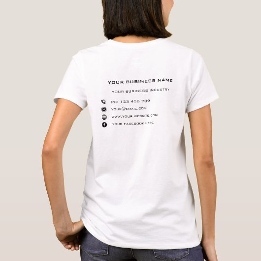 会社カスタム名情報ビジネスTシャツテンプレート Tシャツ (裏面)