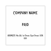 会社カスタム名PAYEDおよび住所文字ブルーインク ラバースタンプ (インプリント)