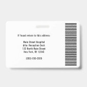 会社カスタム従業員の写真名バーコードロゴID バッジ (裏面)