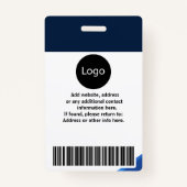 会社カスタム従業員id、フォトロゴバーコード バッジ (裏面)