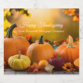 会社カスタム感謝祭かぼちゃのパーティー スパークリングワインラベル (シングルラベル)