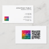 会社カスタムQRコードロゴミニマルテンプレート 名刺 (正面/裏面)