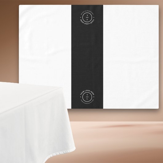 会社クラスロゴストライプブラックランナーイベントショー テーブルクロス