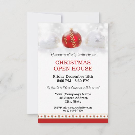 会社クリスマスオープンハウスパーティの招待状 招待状 (正面)