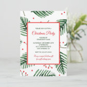 会社クリスマスパーティーエレガントエバーグリーン 招待状 (スタンド正面)