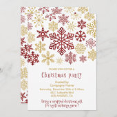 会社クリスマスパーティーエレガント雪 招待状 (正面/裏面)