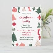 会社クリスマスパーティークリスマスパターン 招待状 (スタンド正面)
