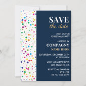 会社クリスマスパーティー日付紙吹雪の保存 招待状 (正面)