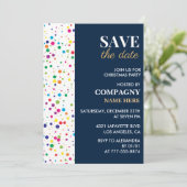 会社クリスマスパーティー日付紙吹雪の保存 招待状 (スタンド正面)