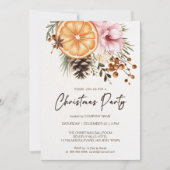 会社クリスマスパーティー素朴な植物学 招待状 (正面)