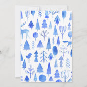 会社クリスマスパーティー美しい水色 招待状 (裏面)