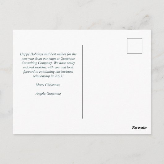 会社クリスマスポインセチアカスタムフローラホリデイ ポストカード (裏面)