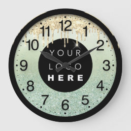 会社グリッターMetalic赤面ドライブロゴ ラージ壁時計