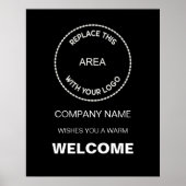 会社シンプルロゴのブラックまたは任意の色へようこそ ポスター (正面)