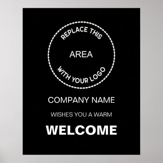 会社シンプルロゴのブラックまたは任意の色へようこそ ポスター (正面)
