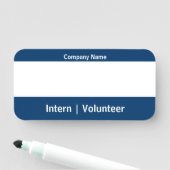 会社シンプル一時ロールブルーホワイトドライイレース 名札 (インサイチュ)