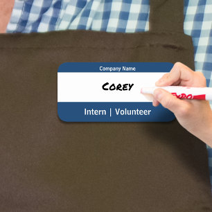 会社シンプル一時ロールブルーホワイトドライイレース 名札