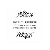 会社シンプル名及び住所付き植物学 ラバースタンプ (インプリント)