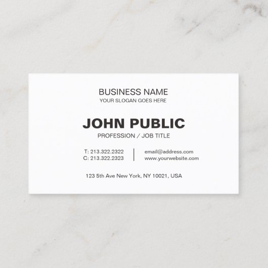 会社スタイリッシュの白黒白プロフェッショナル 名刺 (裏面)