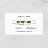 会社スタイリッシュプレーン黒金ゴールド白モダン 名刺 (裏面)