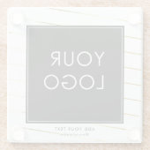 会社ストライプののビジ企業のネスロゴ白 ガラスコースター (裏面)