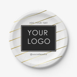 会社ストライプののビジ企業のネスロゴ白 ペーパープレート