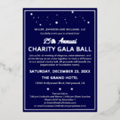 会社チャリティガラボールエレガントカスタムシルバー 箔招待状 (正面)