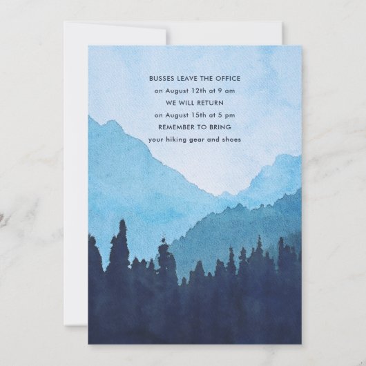 会社チームリトリートウィズマウンテンズ 招待状 (裏面)