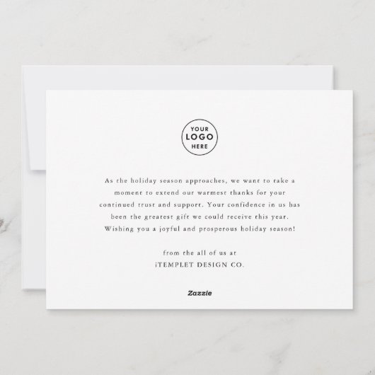 会社ハッピーホリデーズビジネスクリスマスカード シーズンカード (裏面)