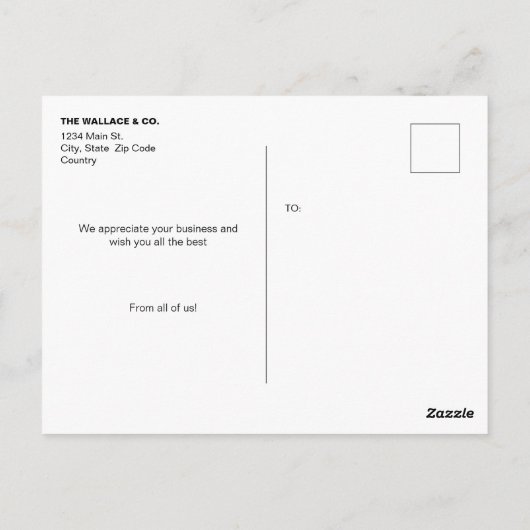 会社パーソナライズされたの写真コラージュありがとう ポストカード (裏面)