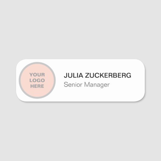 会社パーソナライズされたロゴ名タグ 名札 (正面)