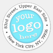 会社パーソナライズされたロゴ差出人住所 ラウンドシール (正面)