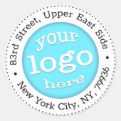 会社パーソナライズされたロゴ差出人住所 ラウンドシール (正面)